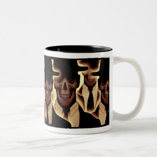 Taza Bicolor Hombres del cráneo en negro
