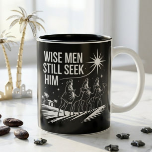 Taza Bicolor Hombres sabios todavía lo buscan Jesús Navidad cri