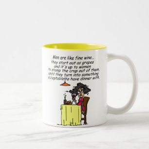 Taza Bicolor Hombres y humor del vino fino