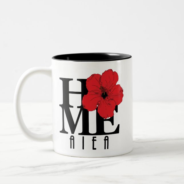 Taza Bicolor HOME Aiea Red Hibiscus (Izquierda)