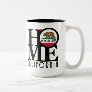 Taza Bicolor HOME Boulder Creek California 15oz