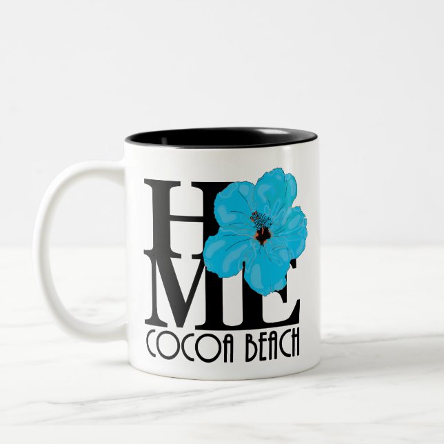 Taza Bicolor HOME Cocoa Beach Blue Hibiscus 11oz (Izquierda)