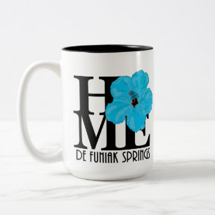 Taza Bicolor HOME De FuniakSprings Hibiscus Azul 15oz