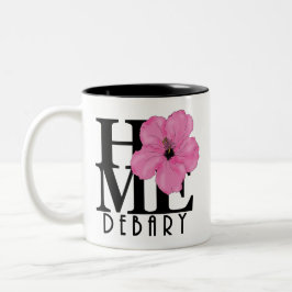 Taza Bicolor HOME Debary Florida 11oz Pink Hibisus