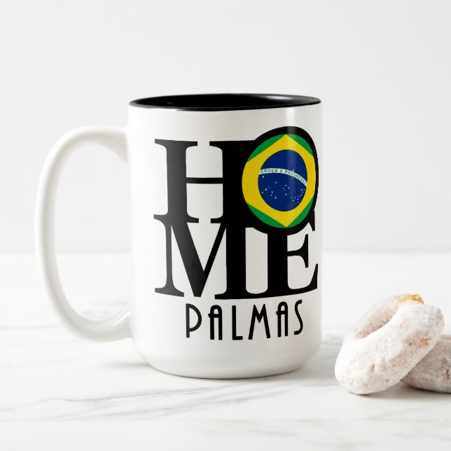 Taza Bicolor HOME Palmas 15oz (Con donut)