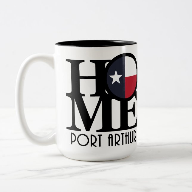 Taza Bicolor HOME Port Arthur Texas 15oz (Izquierda)
