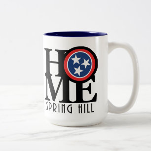 Taza Bicolor HOME Spring Hill Tennessee 15oz
