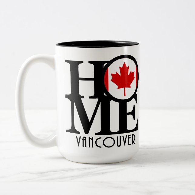 Taza Bicolor HOME Vancouver (Bandera Canadiense) (Izquierda)