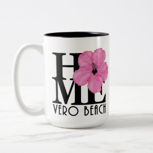 Taza Bicolor HOME Vero Beach Pink Hibiscus 15oz