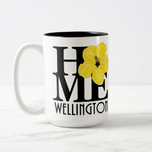 Taza Bicolor HOME Wellington Yellow Hibiscus 15oz