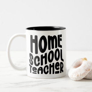 Taza Bicolor Homeschool Teacher | Black Typography