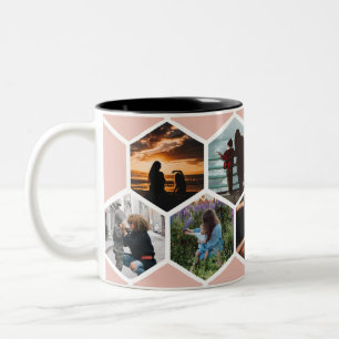 Taza Bicolor Honeycomb Personalizado Family Photo 9 Picture Mug