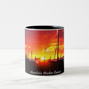 Taza Bicolor Honolulu Harbour Sunset