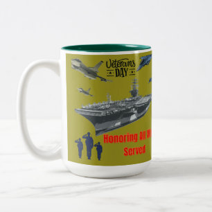 Taza Bicolor Honrando la poderosa oliva militar