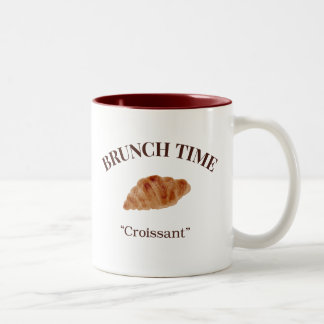 Taza Bicolor Hora de brunch de croissant