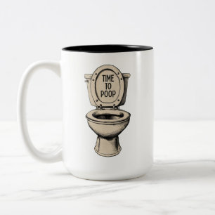 Taza Bicolor Hora de Defecar Inodoro Divertido