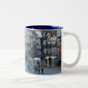 Taza Bicolor Hora de la mañana en Porto- El verdadero Portugal
