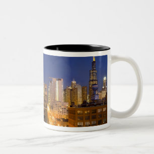 Taza Bicolor horizonte de Chicago, Illinois, tomado desde West