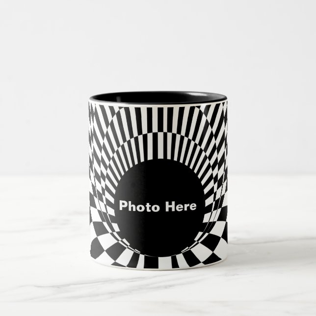 Taza Bicolor Horizonte de eventos 3d Agujero negro (Centro)