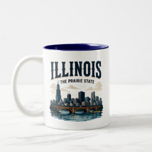 Taza Bicolor Horizonte de Illinois y patrimonio de la pradera