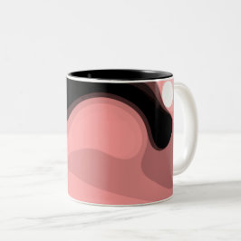 Taza Bicolor Horizonte del atardecer: Resumen rosa, negro y bla