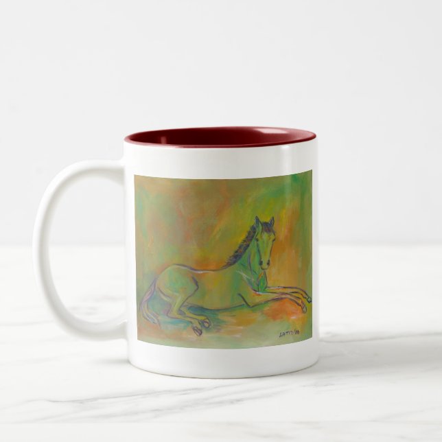 Taza Bicolor Horse Pastel Portrait Mug (Izquierda)