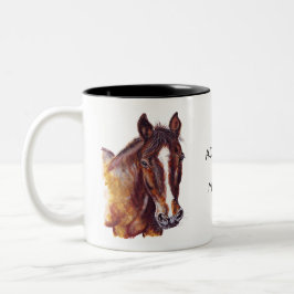 Taza Bicolor Horse portrait painting