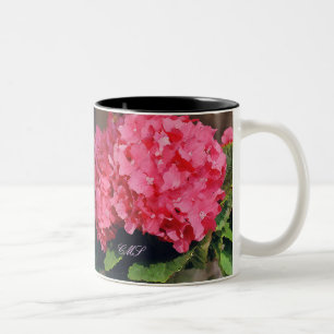 Taza Bicolor Hortensias rosadas