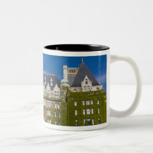 Taza Bicolor Hotel Empress y estatua del capitán James Cook,