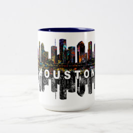 Taza Bicolor Houston, Texas en graffiti