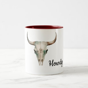 Taza Bicolor Howdy Cowboy Bullhorns