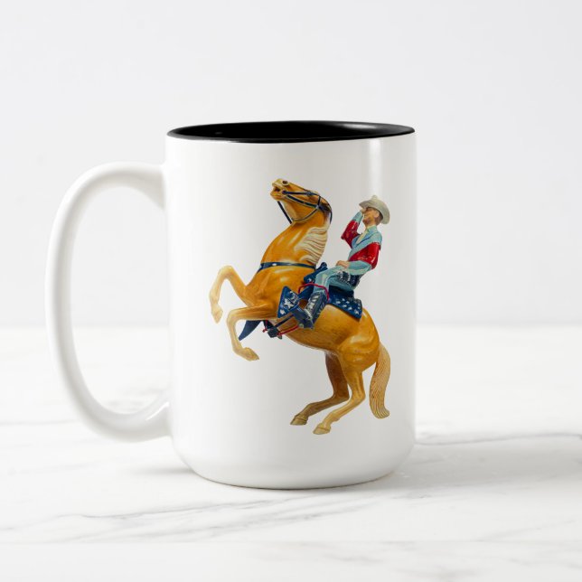 Taza Bicolor Howdy Cowboy en un caballo (Izquierda)