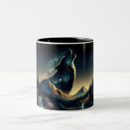 Taza Bicolor Howling Wolf