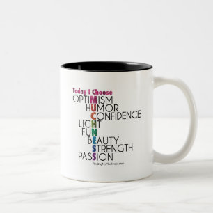 Taza Bicolor Hoy, elija la CANTIDAD, arte inspirador del