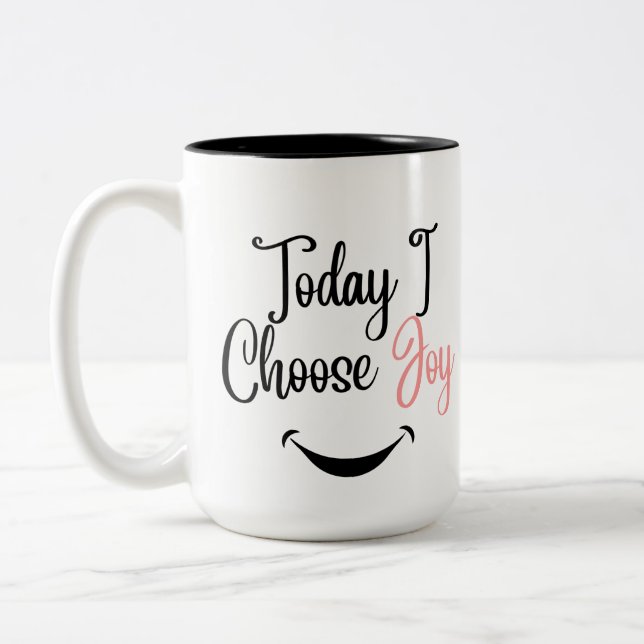 Taza Bicolor Hoy Elijo Café Alegre Mug (Izquierda)