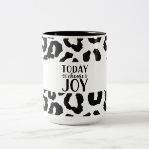 Taza Bicolor Hoy Elijo El Patrón Del Leopardo De Alegría Mug De