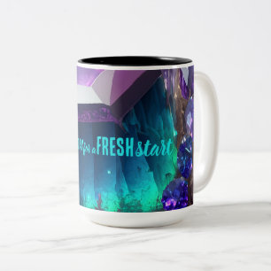 Taza Bicolor Hoy es un buen día nuevo comienzo de cita motivaci