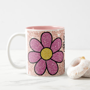 Taza Bicolor huele la flor, regalo estético de destello floral