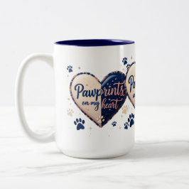 Taza Bicolor Huellas en My Heart Mug - Regalo de amantes de mas