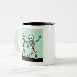 Taza Bicolor Hueso para ser salvaje esqueleto divertido bailand