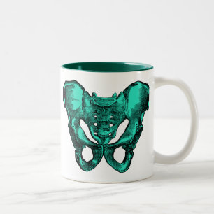 Taza Bicolor Huesos humanos de la pelvis de la anatomía