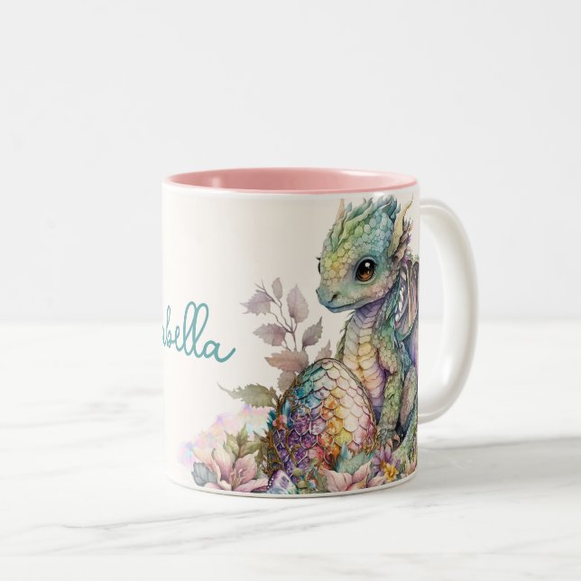 Taza Bicolor Huevo de dragón de bebé (Anverso derecho)