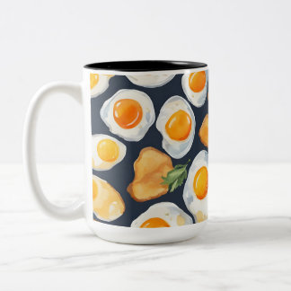 Taza Bicolor Huevo Frito y Tostada Patrón Continuo | Arte de Co