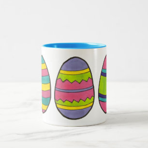 Taza Bicolor Huevos de caza de huevos de pascua coloridos pinta