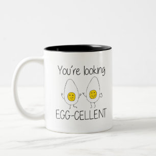 Taza Bicolor Huevos de huevo de color amarillo y blanco