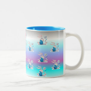 Taza Bicolor Huevos Pastel de Pascua y Bunny Mug