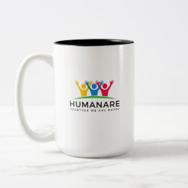 Taza Bicolor Humanos juntos somos felices