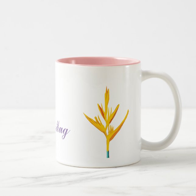 Taza Bicolor Hummingbird Flor amarilla personalizada (Derecha)
