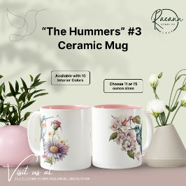 Taza Bicolor Hummingbirds Ceramic Mug