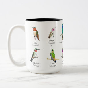 Taza Bicolor Hummingbirds de Estados Unidos: tazón de café de d
